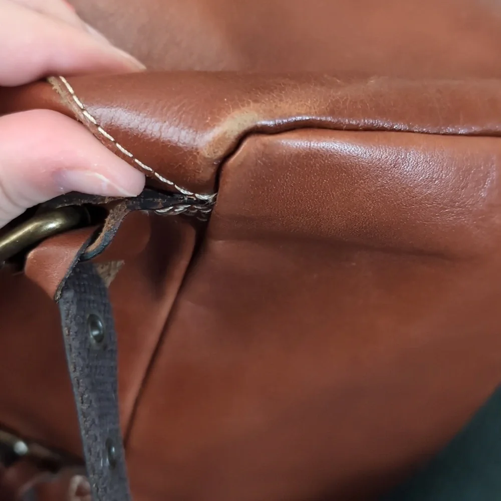 EUC Patricia Nash Heritage Aberdeen Leather Backpack Purse Brown - Picture 7 of 14